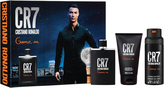 Cristiano Ronaldo CR7 Game On For Men Eau de Toilette 100ml 3Pc Set