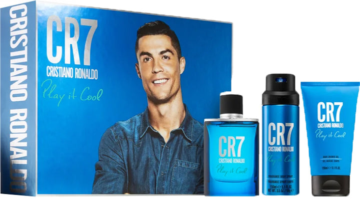 Cristiano Ronaldo CR7 Play It Cool For Men Eau de Toilette   100ml 3Pc Set