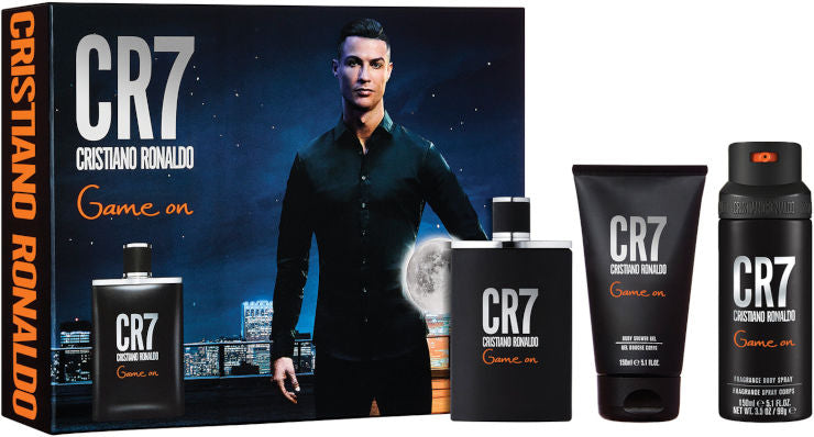 Cristiano Ronaldo CR7 Game On For Men Eau de Toilette 100ml 3Pc Set