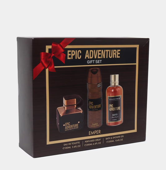 Emper Epic Adventure For Men Eau de Toilette  100ml 3Pcs Set