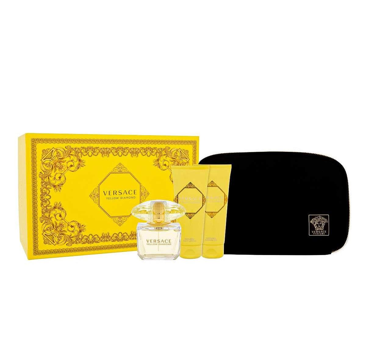 Versace Yellow Diamond Edt 90Ml 3Pcs Bag Set