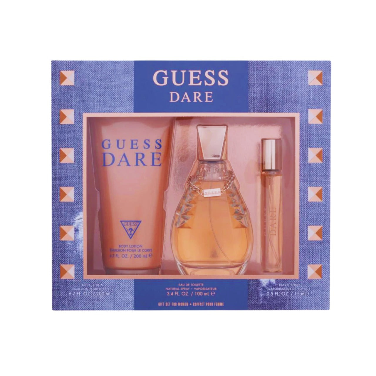 Guess Dare For Women Eau de Toilette  100Ml 3 Pcs Set