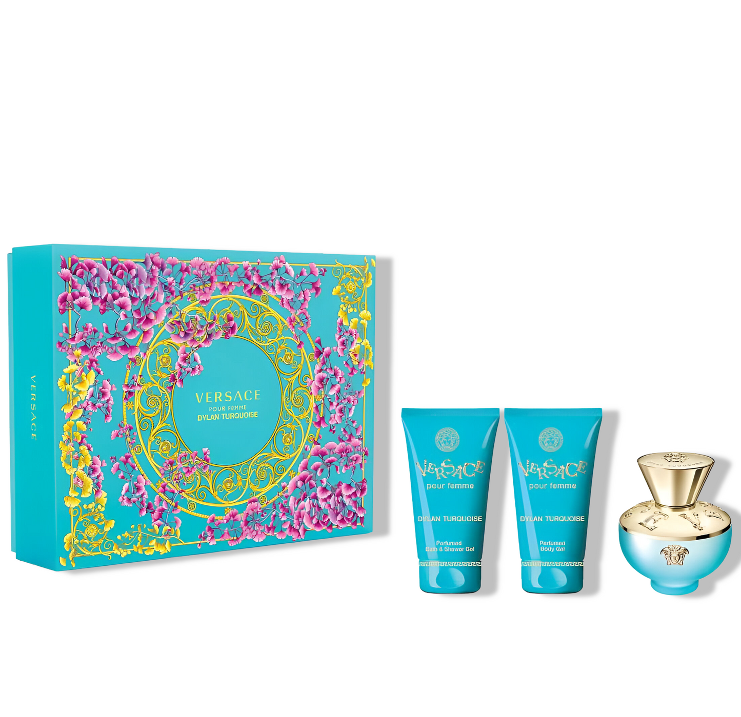 Versace Pour Femme Dylan Turquoise Edt 50Ml 3Pcs Set