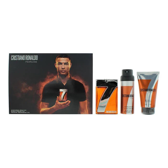 Cristiano Ronaldo CR7 Fearless For Men Eau de Toilette   100ml 3Pc Set