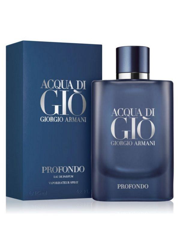 Buy Perfumes for Men in UAE-Best Long-Lasting Fragrances Giorgio Armani Acqua Di Gio Profondo Eau De Parfum M 125Ml package at Al Hajis Perfumes UAE